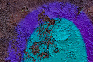 colorful grunge cracked paint concrete wall texture background