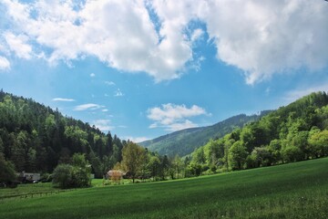 Fototapeta na wymiar landscape with mountains and sky in Czech Republic