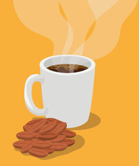 coffee mug with beans vector design