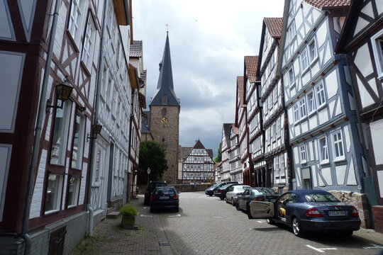 Burgstraße Melsungen in Hessen an der Fulda