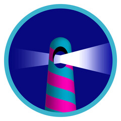 Stylized image of a luminous lighthouse. Icon for an avatar. - 383916697