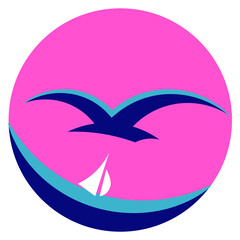 Stylized image of a seagull. Icon for an avatar. - 383916889