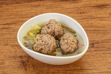 Soup with vegetables and meat balls