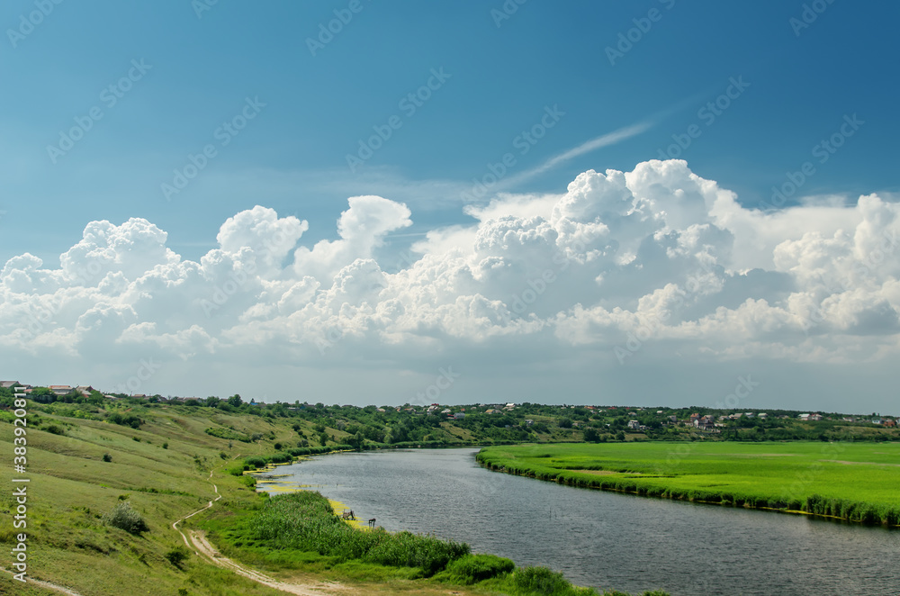 Canvas Prints river under cloudy sky