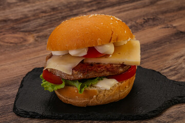 Delicous burger with tuna fish