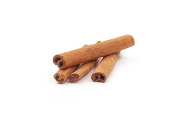 Cinnamon sticks, close-up, isolated on white background