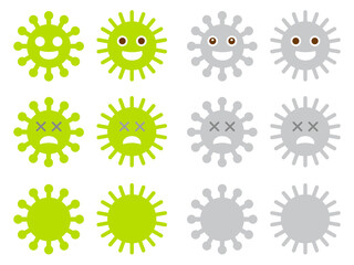 カビのイラストセット_ベクター2