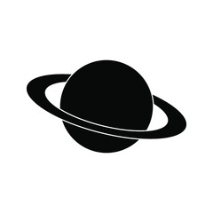 Planet Saturn with planetary ring system flat vector icon for astronomy apps and websites. eps 10