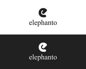 e + elephant trunk modern and minimal logo