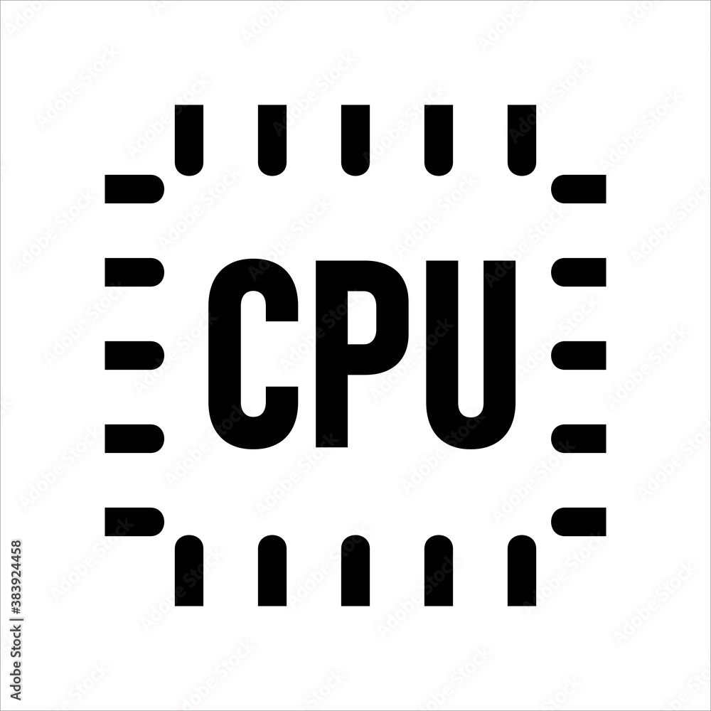 Poster computer cpu icon vector. outline style icon vector concept