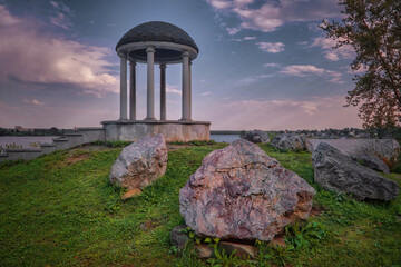 A wonderful summer landscape overlooking the embankment of Nizhny Tagil , Russia.