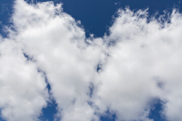 Blue sky with beautiful cumulus clouds