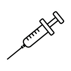 Fototapeta premium Medical syringe injection icon vector flat style