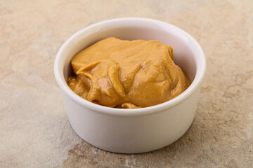 Peanut butter in the bowl