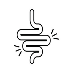 Obraz premium Gut constipation icon design,Intestines icon, symbol of digestion system flat style vector illustration . color editable 