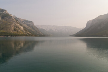 Lake Minnewanka on a Smoky Morning
