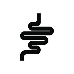 Obraz premium Gut constipation icon design,Intestines icon, symbol of digestion system flat style vector illustration . color editable 