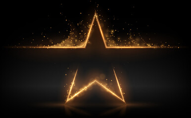 Gold star with glowing sparks effect