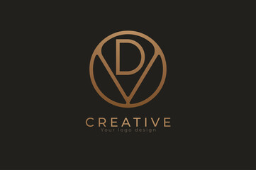 Abstract initial letter D and V logo, usable for branding and business logos, Flat Logo Design Template, vector illustration