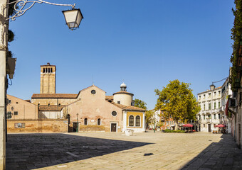 View of the Campo San Giacomo from L'Orio in Venice. 9 August 2020 Venice, Veneto - Italy