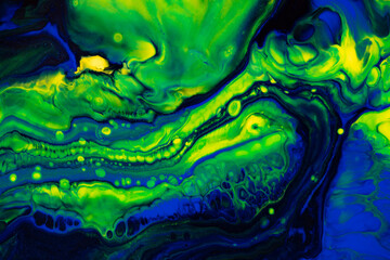 Fluid art texture. Backdrop with abstract mixing paint effect. Liquid acrylic artwork with flows...