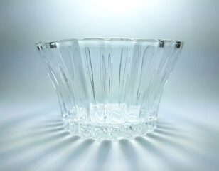 vaso de cristal com sombras projetadas para a frente em um fundo branco