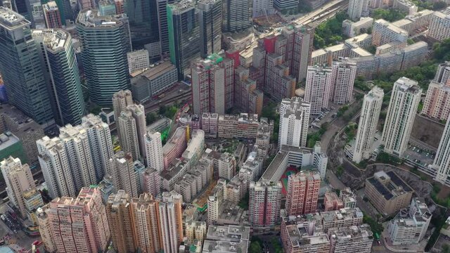 Aerial view of Hong Kong city
