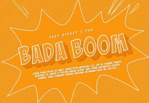 Comic Text Effect Mockup