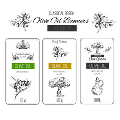 Set of labels. Olive oil labels