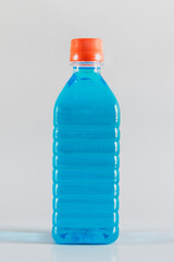 a plastic bottle of sanitizer
