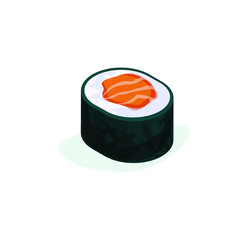 sushi on a white background