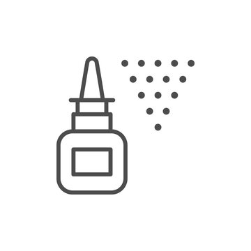 Nasal spray line outline icon