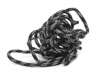 Black and white shoelaces isolated on white background