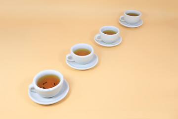 Childrens tea set on a white background