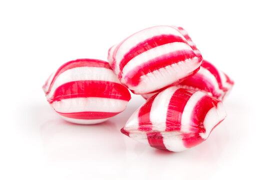 colored candies isolated on white.