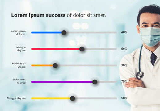 Modern Graph Chart Layout with Infographic Progress Bars