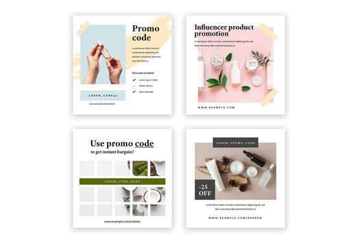 Square Influencer Social Media Layouts for Product Placing