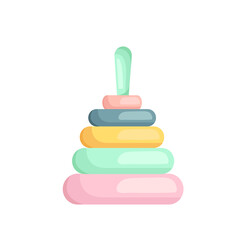 vector circle pyramid for baby. development multicolour toy for  newborn. isolated on  white background.cartoon style. illustration for web,graphic,design.
