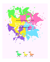 Fototapeta na wymiar Vector illustration on the theme of the International day of tolerance on 16 November. Perfect for banners, printing, postcards, flyers. EPS10