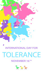Vector illustration on the theme of the International day of tolerance on 16 November. Perfect for banners, printing, postcards, flyers. EPS10