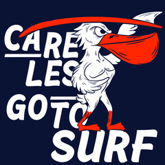 illustration vector pelican cartoon fashion design with text