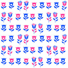 Fototapeta na wymiar Illustration pattern flower indigo with colors and hearts. with background