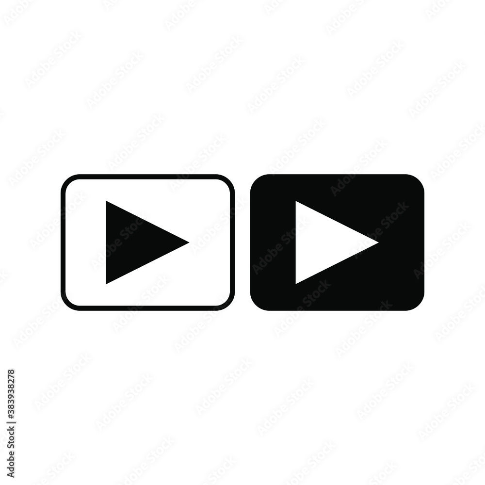 Poster play button vector icon. video play button symbol vector illustration color editable. eps 10