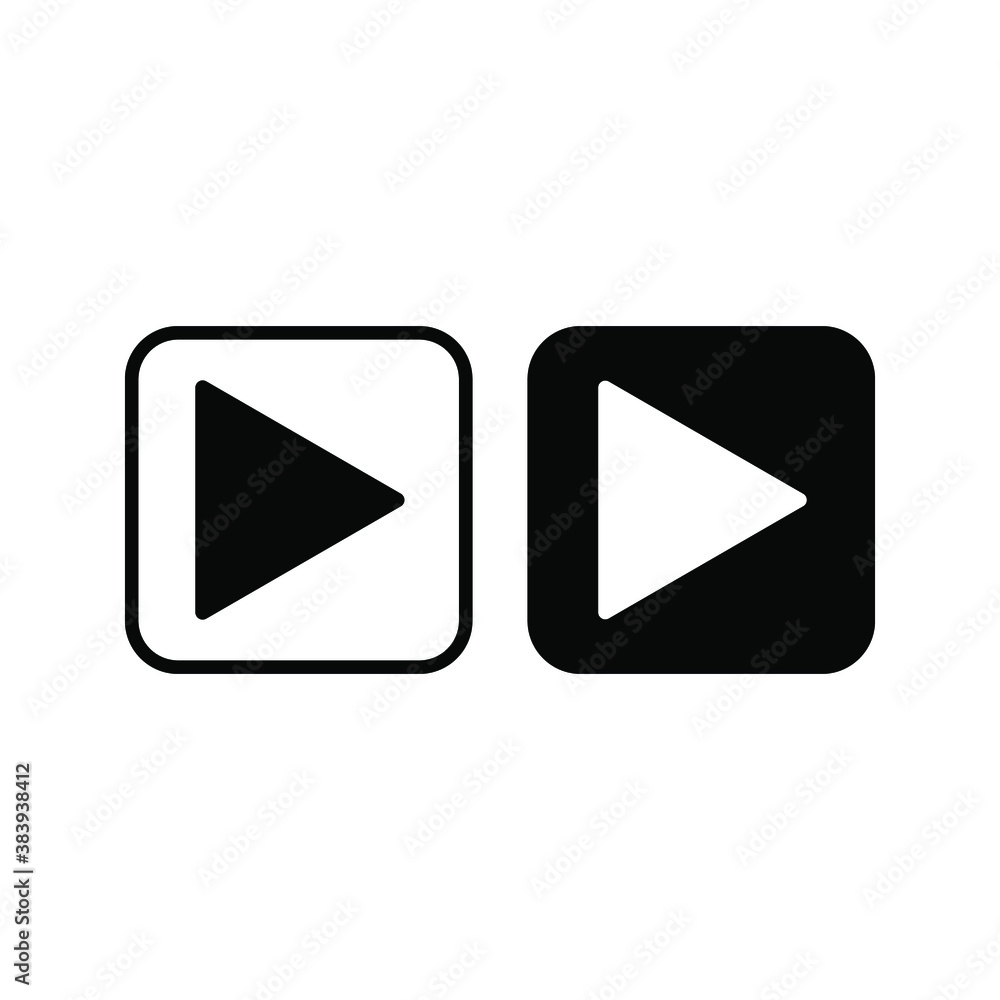 Poster play button vector icon. video play button symbol vector illustration color editable. eps 10