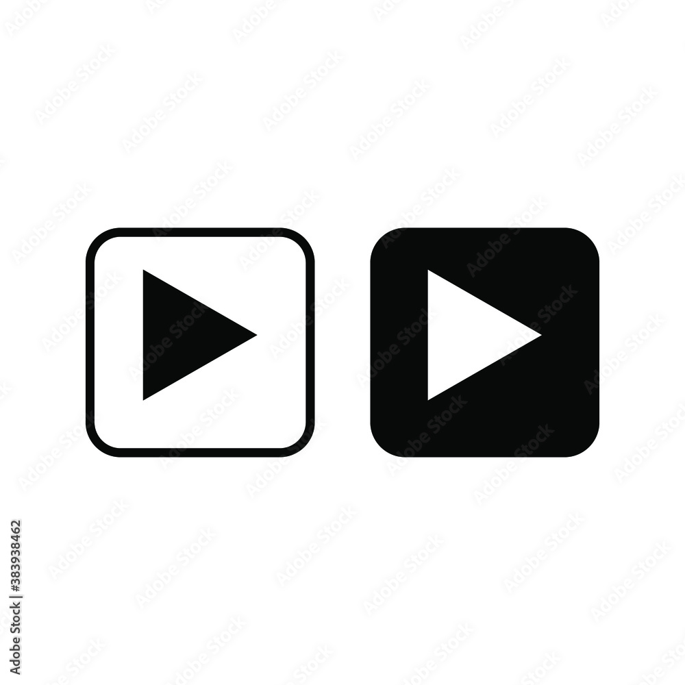 Poster play button vector icon. video play button symbol vector illustration color editable. eps 10