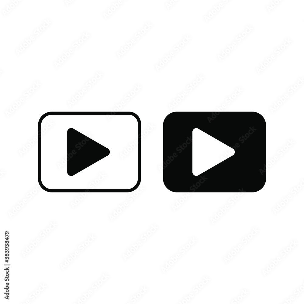 Poster play button vector icon. video play button symbol vector illustration color editable. eps 10