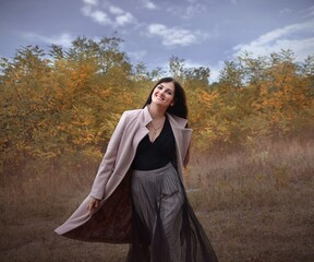 woman in autumn park