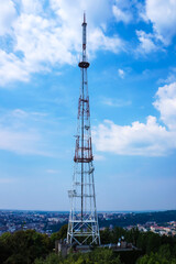 TV tower.Tall and big steel construction.