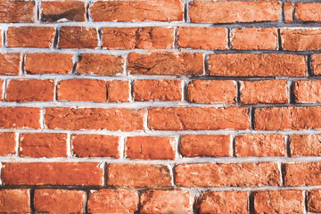 brown brick wall Background, old red brick