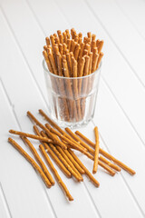 Salty sticks. Crunchy pretzels.